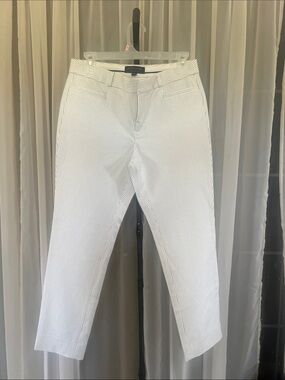 Banana Republic White Pinstripe Chinos